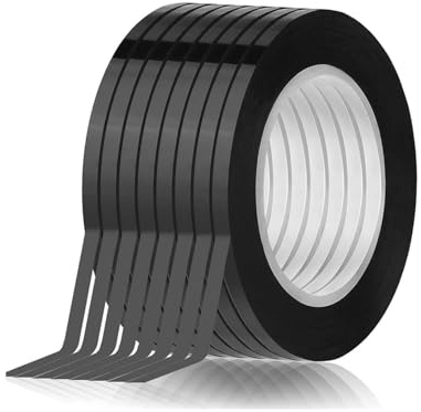 GAJUS 8 Stück Whiteboard Klebeband, Grafikkunst Klebeband Rasterband 3 mm, selbstklebend für Whiteboard, Büro, Schule, Kreativprojekte, schwarz (2024)