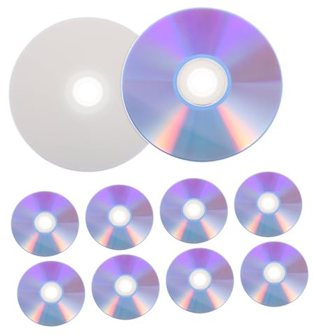 SUPVOX 10 Discos De Vídeo CD Imprimibles CD-R para Grabar En Computadora DVD Vírgenes De Respaldo De Archivo De Almacenamiento Digital DVD-CD Imprimibles De Plástico