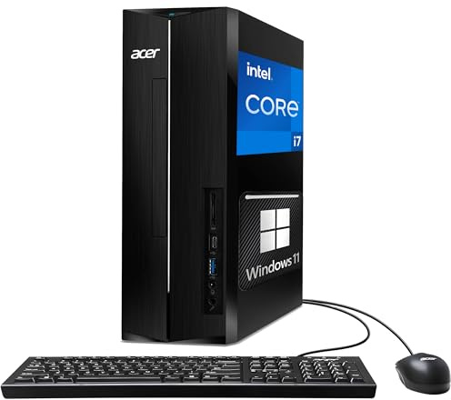 acer 2025 SFF Desktop Computer Intel Core i7-14700K (Beats i9-12900K), Wi-Fi, 2-Monitor Support 4K, Keyboard & Mouse, Bluetooth, RJ45, Windows 11 Home (Core i7-14700k, 64GB RAM | 2TB SSD)