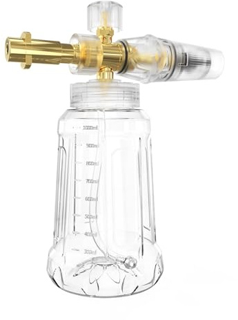 DANCINGBOAR Hochdruckreiniger Schaumkanone für Kärcher, 1L Verstellbare Schaumlanze Schaumdüse für Karcher K2 K3 K4 K5 K6 K7 Schaumpistole, Weithals Seifenspender Flasche