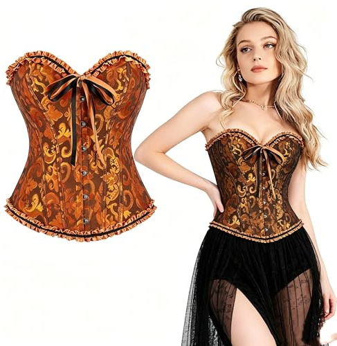 SilverChry Corsetto per Donne, Corsetto Stringivita, Bustino Donna Elegante, Bustier Donna Corpetto Top, Corsetti Bustino Vintage Gotico