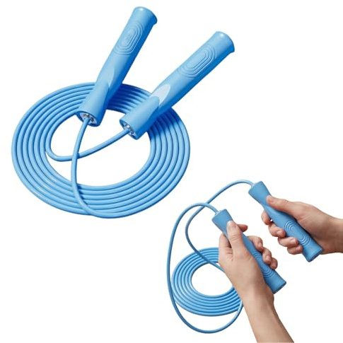 Ziyonix Springseil, 2.8 Meter Verstellbare Speed Rope für Erwachsene für Männer, Frauen, Kinder, Mädchen für Fitness und Ausdauer und Seilspringen (Blau)