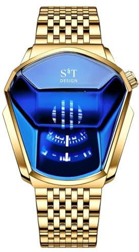 S&T Design Quarzuhr Herren Uhr Edelstahl Armbanduhr Herrenuhr Geschenkebox Etui, inkl. Armbandkürzer & Etui, Männer Uhr 3Bar Wasserdicht Analog Geschenk 4.4
