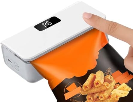 Mini Folienschweißgerät mit LED-Display für Lebensmittelaufbewahrung | 6 Einstellstufen, mit Messer & Magnet, wiederaufladbar, tragbar, für alle Plastiktüten