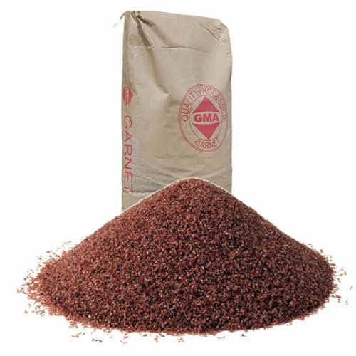 LordsWorld - Garnet Sabbia per Sabbiatrice - 8 Mohs, Riutilizzabili 8 Volte, Ideale sui metalli, Legno e Pietre. Sabbia Sabbiatrice per Metalmeccaniche, Carrozzerie, Edile e Navale (25Kg, 80 Mesh)