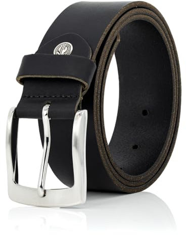 LINDENMANN Leder-Gürtel Herren 40 mm breit, Gürtel Herren Vollrindleder schwarz, Größe/Size:90, Farbe/Color:schwarz