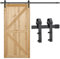 Yaheetech Kit Binario per Porta Scorrevole Nero e Rustico Interno Esterno Accessori con Guida Regolabile Singola (Nero, 8FT/244 cm)