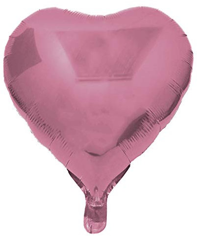 Kopper-24 Folienballon Herz 45 cm Luftballon Hochzeit Helium Ballon 18 Zoll Heliumballon Heart Love Valentinstag Herzballon XL Geburtsatag Party Deko Dekoration bunt JGA Folie Sterne (rosa)