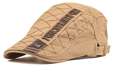 Adantico Herren Baumwolle Schirmmützen Beret Cap (Khaki)