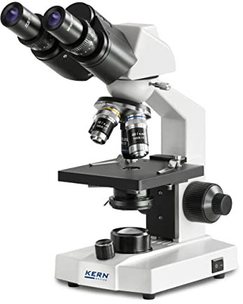 KERN Durchlichtmikroskop OBS 104 (Schulmikroskop, Tubus Binocular, Beleuchtung 0,5 W LED, 4-fach Objektivrevolver, Tubus 30°) OBS 104