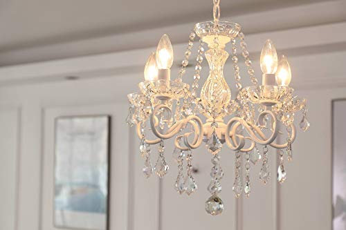 Saint Mossi Modern K9 Lampadario di cristallo Lampadario da soffitto Lampada a 4 bracci con 4 E14 Altezza 45cm Larghezza 42cm