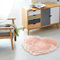 Teppich Wölkchen Tapis en Fausse Fourrure d'agneau et Peau de Mouton - Carpette Moelleuse pour Chambre à Coucher, Salon, Crèche - Jet de Divan de Décoration Chaise - Rose - 80x75cm - Cœur