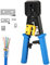 Solsop Pinza Crimpatrice RJ45 Passanti attraverso Cat5 Cat5e Cat6 Crimpatrice per connettori RJ45/RJ12 regolari e end-pass-through