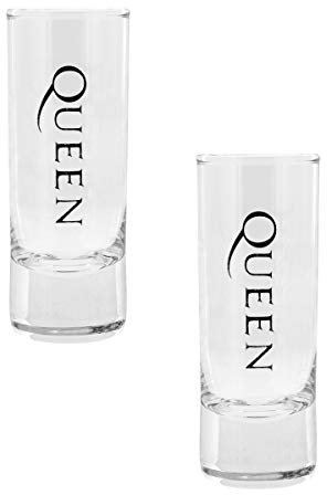 Queen Crest Unisex Schnapsglas-Set klar Glas Alkohol & Party, Band-Merch, Bands