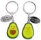 GRUSS & CO Paar-Schlüsselanhänger Avocado | Anhänger-Set, zwei Anhänger mit Schlüsselring, 8 cm x 3 cm | Geschenk, für zwei, für Paare | 46179