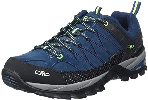 CMP RIGEL LOW TREKKING SHOES WP, Zapatos de trekking, Hombre, Blue Ink-Yellow Fluo, 40 EU