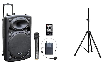 IBIZA PORT15UHF-BT Bundle - 800W TWS-Box + SS03 Boxenständer