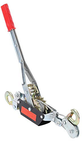 2T Handseilwinde, Hand Operated Winch Seilwinde Handwinde 2m Kabelzieher Heavy Duty Seilspanner Ratsche Ideal Bootswinde Anhänger Handwinde Lasthaken mit Tropfenöffnung Sperrhebel