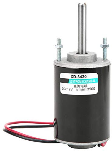 Mini Moteur à Courant Continu à Aimant Permanent, 12/24 V 30 W Moteur à Engrenages Electrique Réversible Haute Vitesse pour Générateur de Bricolage(12V 3000rpm)