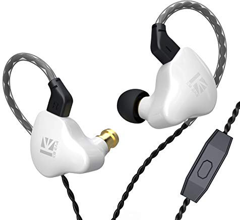 Yinyoo KBEAR KS1 Stereo In-Ear Earphones with Microphone, Noise Isolating In-Ear Headphones with 2 Pin 3.5 mm Cable 1DD Deep Bass Earphones for Mobile Phone Android Phone Tablet (with Microphone,