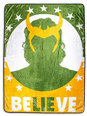 Toynk Marvel Studios Loki Believe Fleece-Überwurfdecke, 114,4 x 152,4 cm