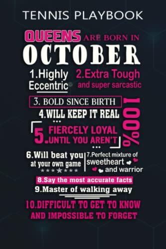 Tennis Playbook :Queens Are Born in October: Gifts for Grandpa:Blank Tennis court Diagrams | Tennis Coaching Playbook for drawing up plays, drills, ... Tennis field diagram notebook,Birthday Gifts