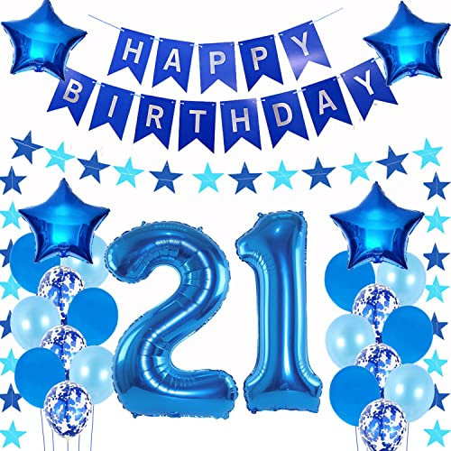 Luftballons 21. geburtstag mann deko blau,Geburtstagsdeko 21 jahre mann,Folienballon 21 Geburtstag Dekoration männer,deko 21. Geburtstag Mann Deko blau,geburtstags banner 21 geburtstag deko