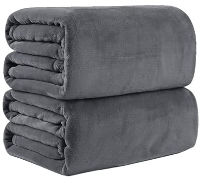 Pagnanno. Flannel Fleece Mink Throw Pack of 2 - Sofa/Bedspread/travel Blankets –Super Soft, light-weighted, Warm, Cosy Large Size – Many colours (Charcoal, King 200x240cm (2 Pack))