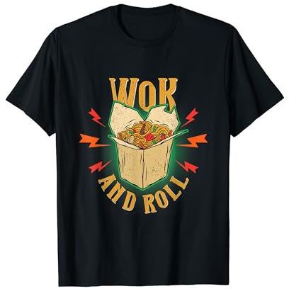 T-shirt divertente Wok and Roll Maglietta