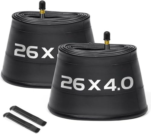 Hydencamm Fat Bike Schlauch mit AV 32 mm Ventil, Premium-Butylkautschuk, 26 x 3,50, 26 x 3,60, 26 x 3,80 Fat Tire Fahrradschläuche mit 2 Reifenhebern, 26 x 4 Fahrradschlauch für Rennrad/MTB/E Bike von