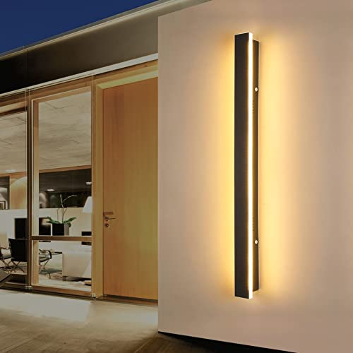 Mikeru LED Wandlampen, Wandleuchte Aussen, 150cm 60W Moderne Lange Lichtleiste Wandlicht 360° 3d Surround Led Außenlampe Ip65 Wasserdicht Wandlampe, Wohnzimmer Veranda Schlafzimmer Innen Wandleuchte