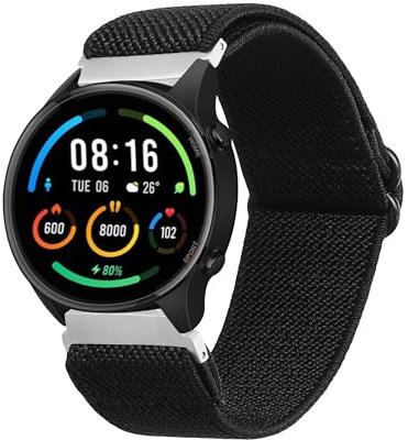 kwmobile Nylon Band Compatible with Xiaomi Watch S4/S4 Sport/S3/S2/Watch S1 Active/Redmi Watch 5 Active - Band Replacement Strap for Fitness Tracker - Black