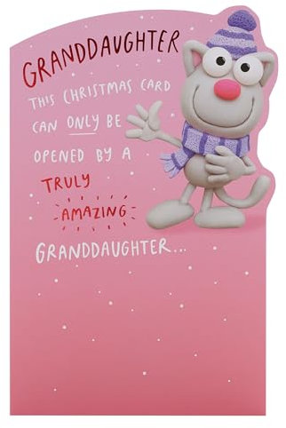 UK Greetings Weihnachtskarte für Enkelin – Cartoon-Katzen-Design