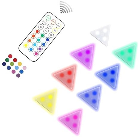 HOMSFOU 1 Satz Dreieckige Schrankleuchte Led-schrankleuchten Schranklampe Puzzle-wandleuchte Wandleuchte Schmuck Waben-wanddekoration Atmende Wandlampe Haushalt Dekorative Lichter Weiß Pvc