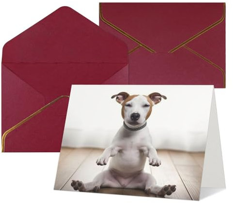 NONHAI Grußkarten mit Umschlägen, lustige Yoga-Welpen-Grußkarten, Blanko-Karten für alle Anlässe, Geburtstag, Hochzeit, Dankeschön, Ermutigung, Notizkarten, 12 Stück