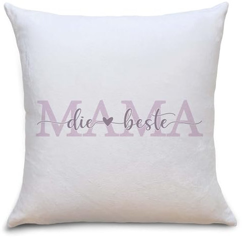 OWLBOOK® Muttertagsgeschenk Kissen Geschenke für Mama zum Muttertag | Geburtstagsgeschenk für Mama Geschenk Geburtstag Polster | Die Beste Mama rosa | Flauschig 40x40