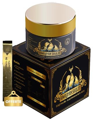 Shilajit | Shilajit Pure | Shilajit d'Himalaya Bio Purifié | Riche En Acide Fulvique, Hautement Concentré | Qualité PREMIUM 100% Pure | Sans OGM | Testé en Laboratoire | Cuillère Graduée Offerte