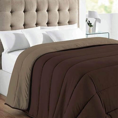 Rufino Díaz Edredón Nórdico Relleno Fibra Bicolor (Chocolate/Visón - 90cm)