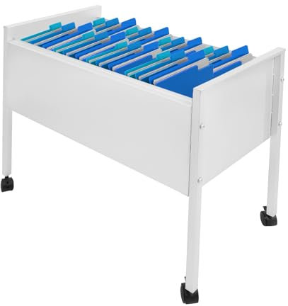 HUSPOO Chariot à dossiers suspendus durable avec roulettes universelles - Armoire de bureau pour bureaux, salles de conférence, bureaux, appartements - 70 x 37 x 60 cm (argenté)