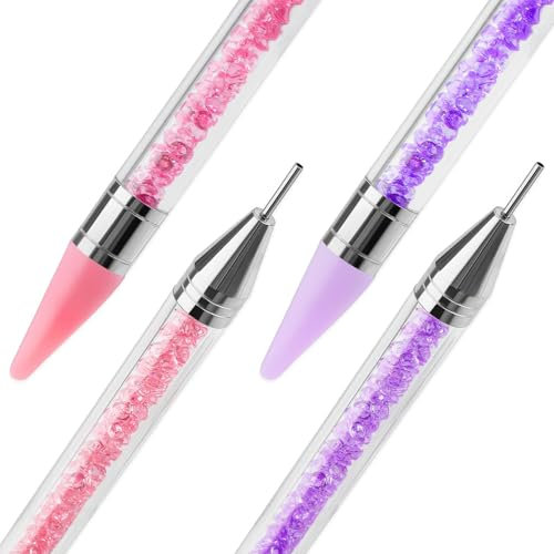 GIKPAX Lot de 2 stylos de Peinture Diamant avec Pointes en Cire Accessoires pour Nail Art Convient pour la Peinture Diamant
