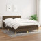 Homgoday Boxspringbett mit Matratze, Stoff, dunkelbraun, 140 x 200 cm, Bettgestell, modernes Bett mit Rahmen, Boxspringbett mit Matratze