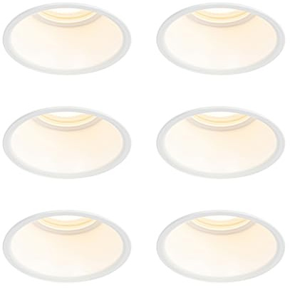 Qazqa Einbaustrahler, Einbauleuchte - Dept - Weiß, 8.8cm, Rund, IP44, Ideal als, Im 6er-Set.