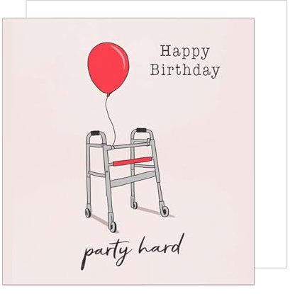 Edition Seidel Premium quadratische Geburtstagskarte mit Umschlag. Glückwunschkarte Happy Birthday Karte für Mann Frau Freund Freundin lustig party hard (GQ408 SW025)