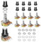 EFUTURETIME 20 Stücke Potentiometer (B1K 2K 5K 10K 20K 50K 100K 250K 500K 1M Ohm), Drehpotentiometer Linear 3 Anschlüsse mit 10 weißen Kunststoffknöpfen, Unterlegscheibe und Mutter