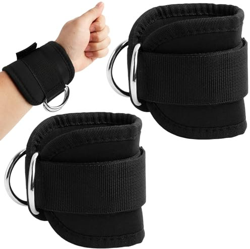 Gym Wrist Straps Adjustable Leg Weight for Men and Women,Ankle Straps for Cable Machines Neoprene Padded with Adjustable Triangular Hook&Loop and Secure Cuff Design for Workouts Strength Training