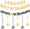 Deko 20. Geburtstag Frau Mann - 42 Stücke Geburtstagsdeko 20 Jahre Girlande Schwarz Gold Banner Dekorationen, Spiralen Hängedeko für Legende Seit 20 Jahren