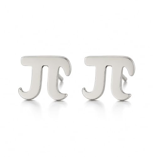 Süße Edelstahl Pi Stecker Ohrringe für Frauen Mathe Pi Symbol Anhänger Schmuck Statement Accessoires Anhänger Lehrer Geschenke