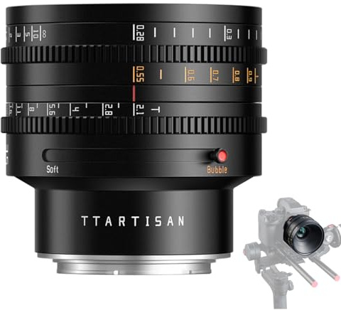 TTARTISAN 35mm T2.1 Vollformat Cine-Objektiv mit Dual-Bokeh-Effekt Manuelles Filmobjektiv mit großer Blende, 0.8 Mod Zahnkranz, für X Mount Kameras X-A1 X-T10 X-E1 X-S10 etc.