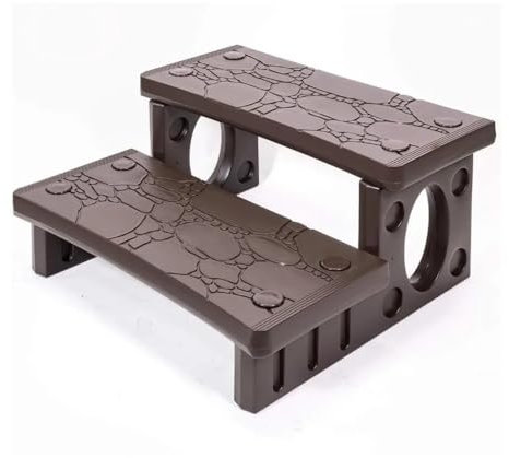 ATATKRT Gradini universali multiuso a 2 gradini for spa, vasca idromassaggio, piscina, esterni, interni, camper, camper, gradini laterali, gradini portatili
