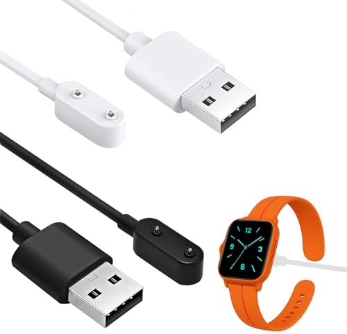 Huybaa 2 Pezzi Caricatore per Huawei Watch Fit/Fit 2/Fit New/Fit Mini, Huawei Band 10/9/8/7/6/6 PRO, Honor Band 9/7/6, Caricabatterie Magnetico con Cavo di Ricarica USB 1m, Nero E Bianco